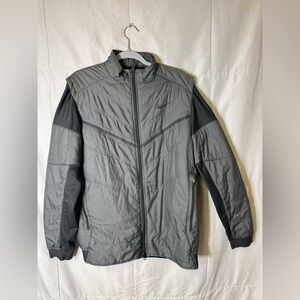 Nike Golf Therma-Fit Quilted Full Zip Jacket Men’s Medium Gray‎ Black